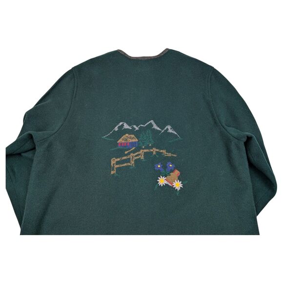 Petressa Blazer Women's 46 Green Wool Blend Edelweiss Embroidery Evergreen VTG - Picture 7 of 11